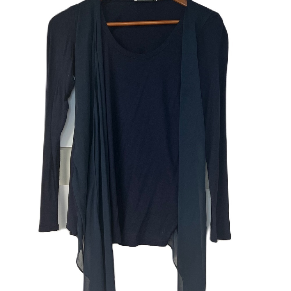 Jules and Jim Maternity Navy Cardigan - wraps around waist size Large - Picture 2 of 8